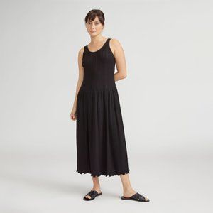 The Rib Soft Knit Scoop-Neck Dress S / Black